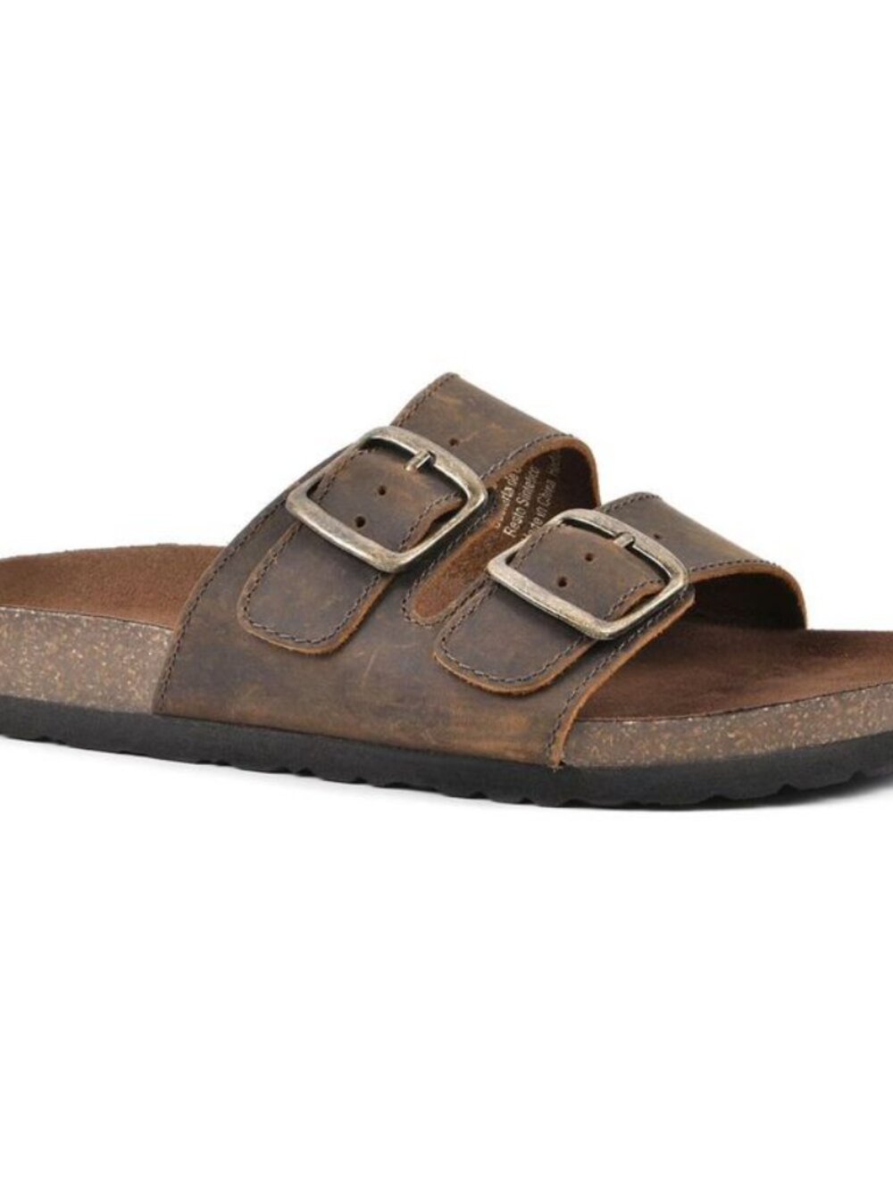 Mountain Sole  Women's Double Buckle Leather Sandals, Brown Women Size 9   NIB